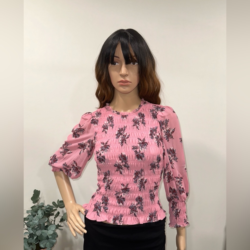 Cinq à Sept Pink Floral‎ Blouse size XS
